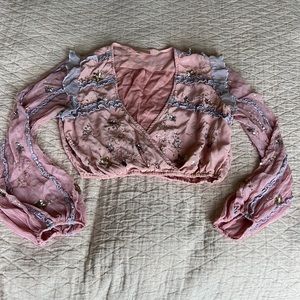 Rococo Sand Pink and blue star long-sleeve shirt